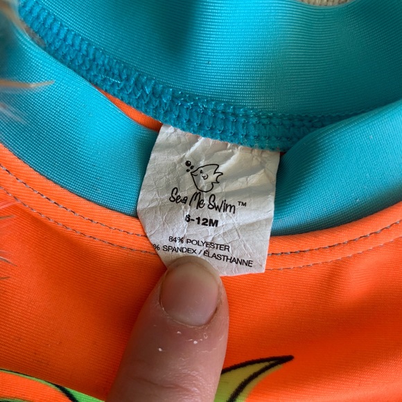 🤩Bright orange pineapple 🍍rashie and swim diaper - Picture 3 of 5